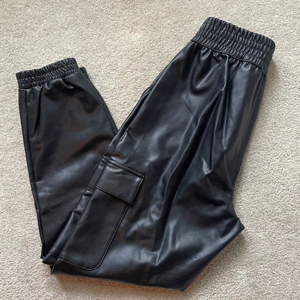 A&F Vegan Leather Jogger Pant